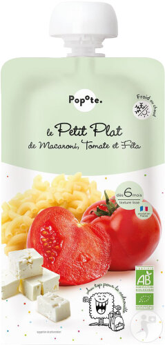 Popote Le Petit Plat Macaroni Tomate Feta Bio 180g