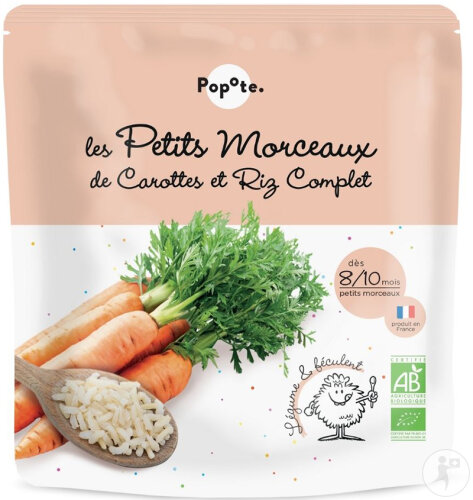 Popote Les Petits Morceaux Riz Carotte Bio 190g