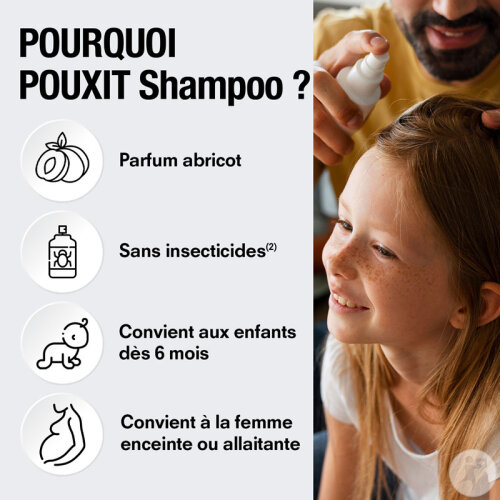 Pouxit Shampoing Traitement Anti-Poux Et Lentes Parfum Abricot 100 ml-4