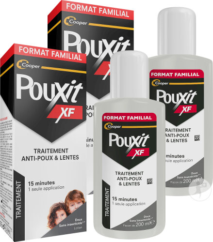 Pouxit XF Traitement Anti-Poux Et Lentes Lotion Flacon 2x200ml Promo Pack