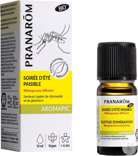 Pranarôm Aromapic Soirée D'Eté Mélange Pour Diffusion Citronelle Et Géranium Bio 10ml