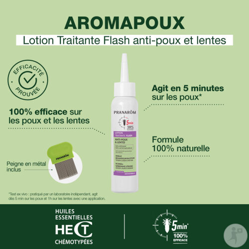 Pranarôm Aromapoux Lotion Traitante Flash Anti-Poux Et Lentes 100ml-3