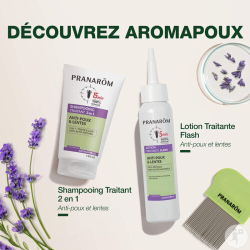 Pranarôm Aromapoux Shampoing Traitant 2en1 Anti-Poux Et Lentes Tube 150ml-6
