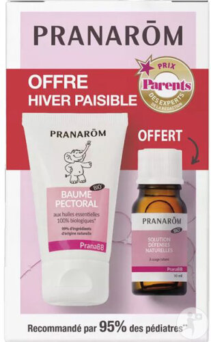 Pranarôm Baume Pectoral 40ml + Solution Défenses Naturelles 10ml Offert