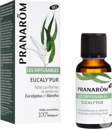 Pranarôm Les Diffusables Eucaly'Pur Eucalyptus Menthe Huiles Essentielles 100% Biologiques 30ml