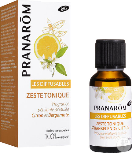 Pranarôm Les Diffusables Huiles Essentielles 100% Biologiques Zeste Tonique Citron Bergamote 30ml