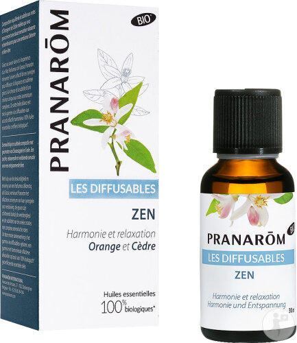 Pranarôm Les Diffusables Zen Orange Cèdre Huiles Essentielles 100% Biologiques 30ml