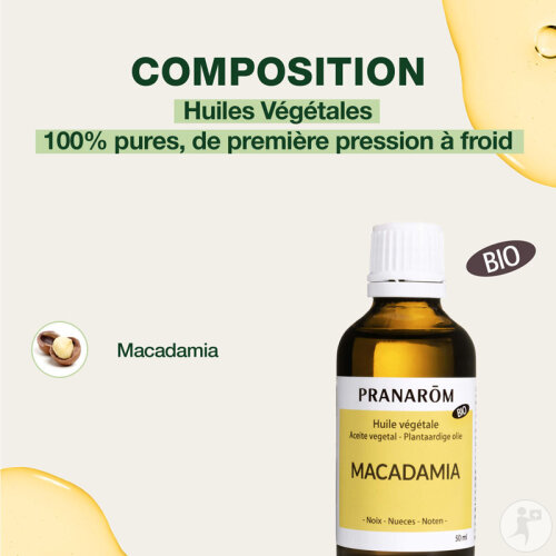 Pranarôm Macadamia Huile Végétale Bio 50ml-4
