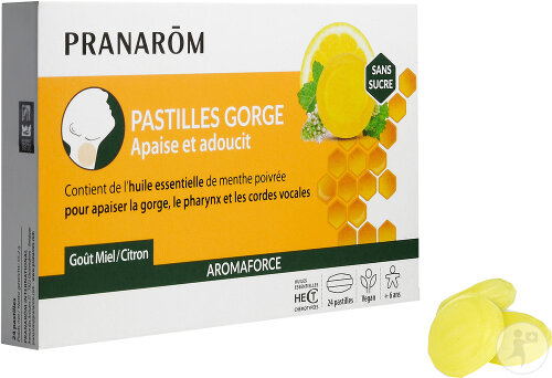 Pranarôm Pastilles Gorge Miel Sans Sucre 24 Pièces