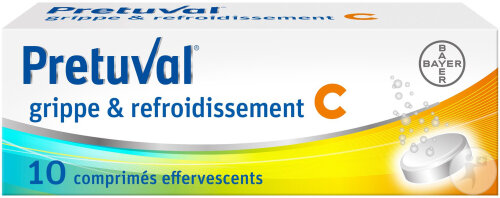 Pretuval Grippe Et Refroidissement C 10 Comprimé Effervescent