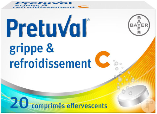 Pretuval Grippe Et Refroidissement C 20 Comprimé Effervescent