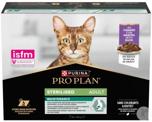 Pro Plan Sterilised Pâtée Pour Chat Adulte Stérilisé Canard 10x85g