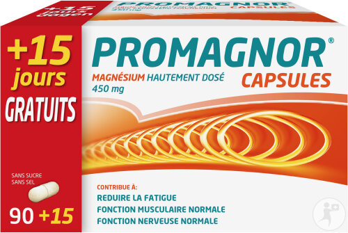 Promagnor Magnésium Hautement Dosé 450mg Capsules 90 + 15 Capsules Gratuites