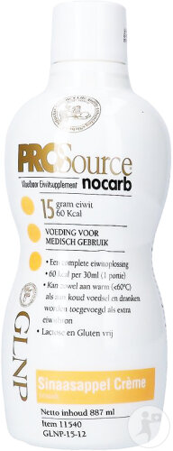 Prosource Nocarb Crème Orange 15g Protéines Bouteille 887ml