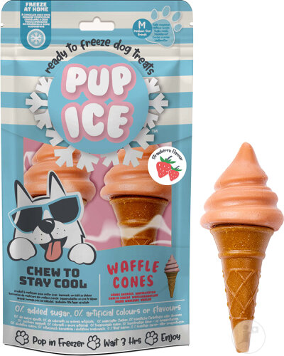 Pup Ice Waffle Cones Fraise 2x110g