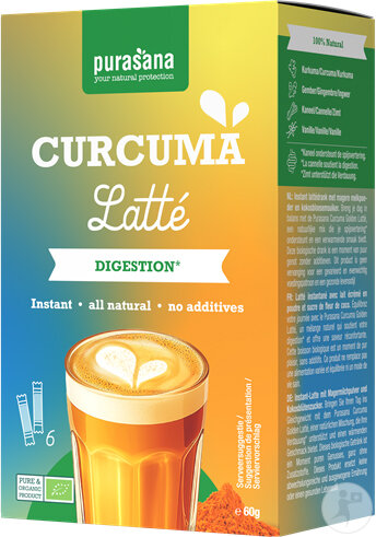 Purasana Latté Curcuma Digestion Sachets 6x10g