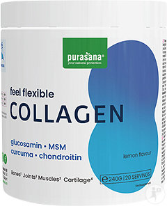 Purasana Feel Flexible Collagène Articulations Goût Citron Pot 240g
