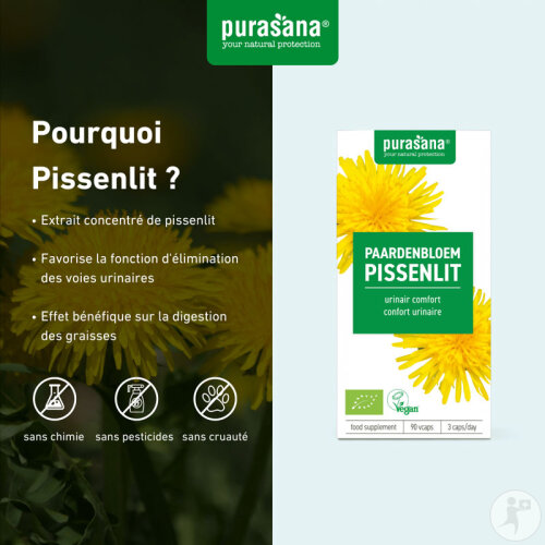 Purasana Vegan Extrait De Pissenlit Bio 90 Capsules-4