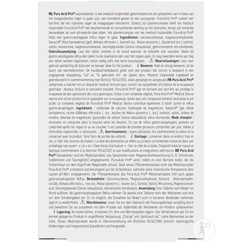 Purasana Pura-Acid Pro 20 Comprimées À Macher-2