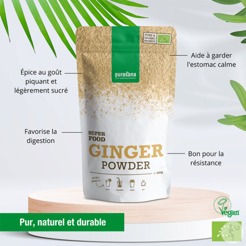 Purasana Superfood Poudre De Gingembre Bio 200g-3