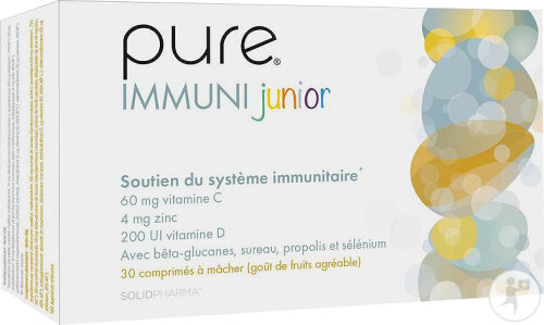 Pure Immuni Junior Enfants Baies De Sureau Et De La Propolis 60 Comprimés A Croquer
