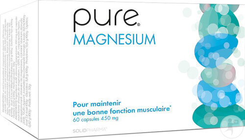 Pure Magnesium Magnesium 450 mg haut dosage 60 capsules à avaler