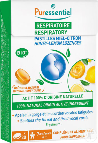Puressentiel Respiratoire Pastilles Miel-Citron Bio 20 Pièces