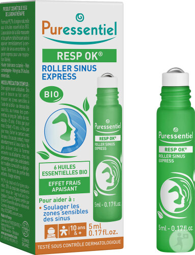 Puressentiel Resp OK Sinus Express Roller Avec Huiles Essentielles Bio Flacon 5ml