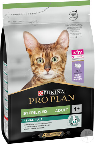 Pro Plan Renal Plus Pour Des Reins En Bonne Santé Croquettes Pour Chat Adulte Stérilisé Dinde 3kg