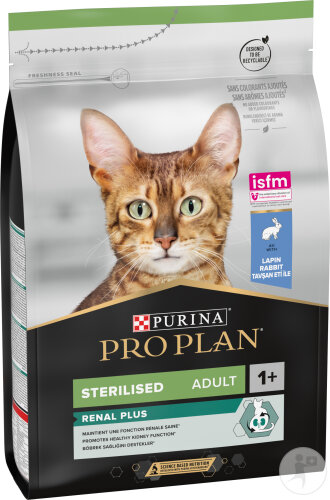 Pro Plan Renal Plus Pour Des Reins En Bonne Santé Croquettes Pour Chat Adulte Stérilisé Lapin 3kg