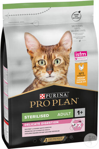 Pro Plan Sensitive Digestion Bonne Santé Digestive Croquettes Chat Adulte Stérilisé Poulet 3kg