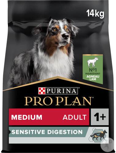 Pro Plan Sensitive Digestion Santé Digestive Croquettes Chien Adulte Medium Agneau 14kg