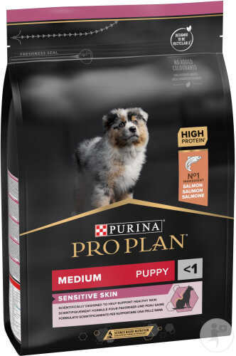 Pro Plan Sensitive Skin Pour Peau Sensible Croquettes Pour Chiot Medium Saumon 3kg
