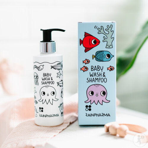 RainPharma Baby Wash & Shampoo Savon Naturel Pour Bébé X Eva Mouton Flacon Pompe 200ml-2