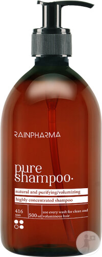 RainPharma Pure Shampoo Pour Cheveux Gras Et Volume Flacon Pompe 500ml