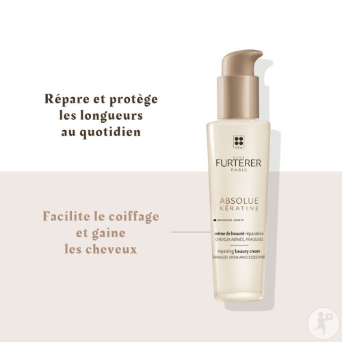 René Furterer Absolue Kératine Crème Beauté Réparatrice Cheveux Abîmés Fragilisés Sans Rinçage 100ml-5