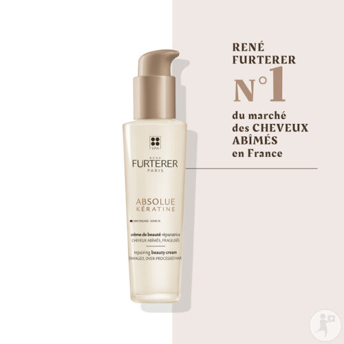 René Furterer Absolue Kératine Crème Beauté Réparatrice Cheveux Abîmés Fragilisés Sans Rinçage 100ml-8