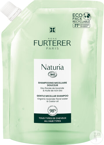 René Furterer Naturia Shampoing Micellaire Douceur Extra-Doux Tous Types De Cheveux Recharge 400ml