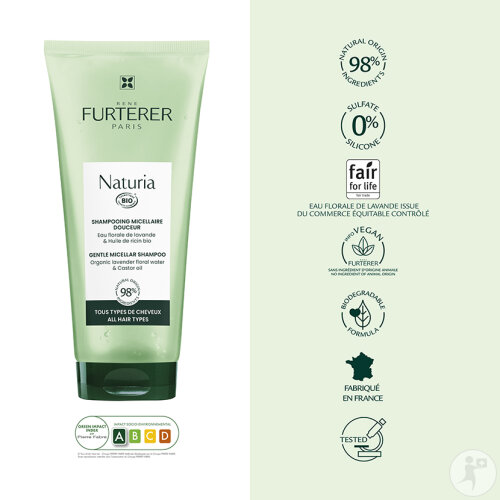 René Furterer Naturia Shampoing Micellaire Douceur Extra-Doux Tous Types De Cheveux 200ml-4