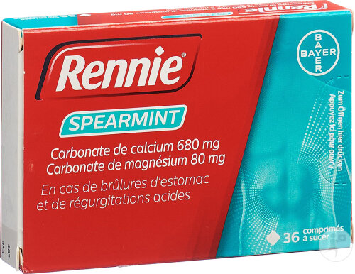 Rennie Spearmint Comprimés À Sucer 36 Pièces