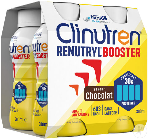 Clinutren Renutryl Booster Nutriment Saveur Chocolat 4x300ml