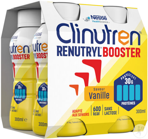 Clinutren Renutryl Booster Nutriment Saveur Vanille 4x300ml