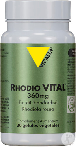 Vit'all+ Rhodio Vital 360mg Extrait Standardisé Rhodiola Rosea 30 Gélules Végétales
