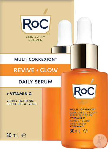 RoC Multi Correxion Renouveau + Éclat Sérum Quotidien + Vitamine C Flacon Compte-Gouttes 30ml