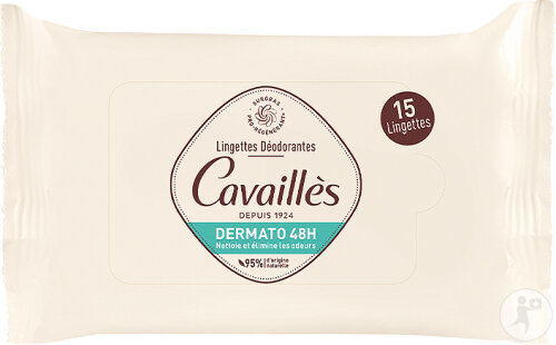 Rogé Cavaillès Dermato 48h Lingettes Déodorantes 15 Pièces