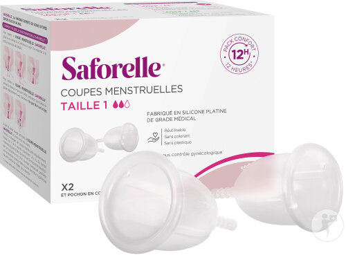 Saforelle Coupe Menstruelle Taille 1 Transparente 1 Pièce