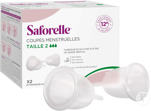 Saforelle Coupe Menstruelle Taille 2 Transparente 1 Pièce