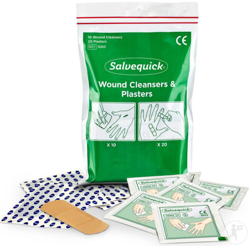 Salvequick Lingettes 10 Pièces + Pansements 20 Pièces