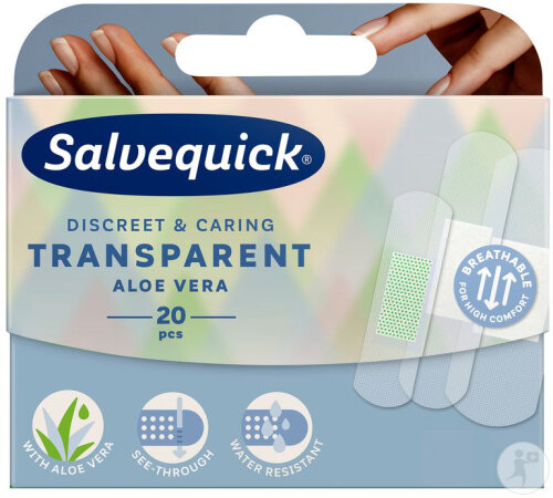 Salvequick Transparent Pansements Aloe Vera 20 Pièces