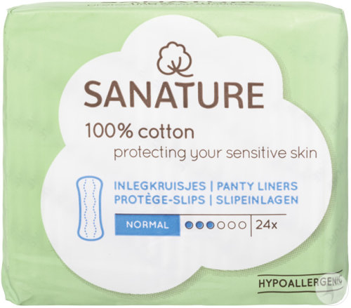 Sanature Protège-Slips En Coton Normal 24 Pièces